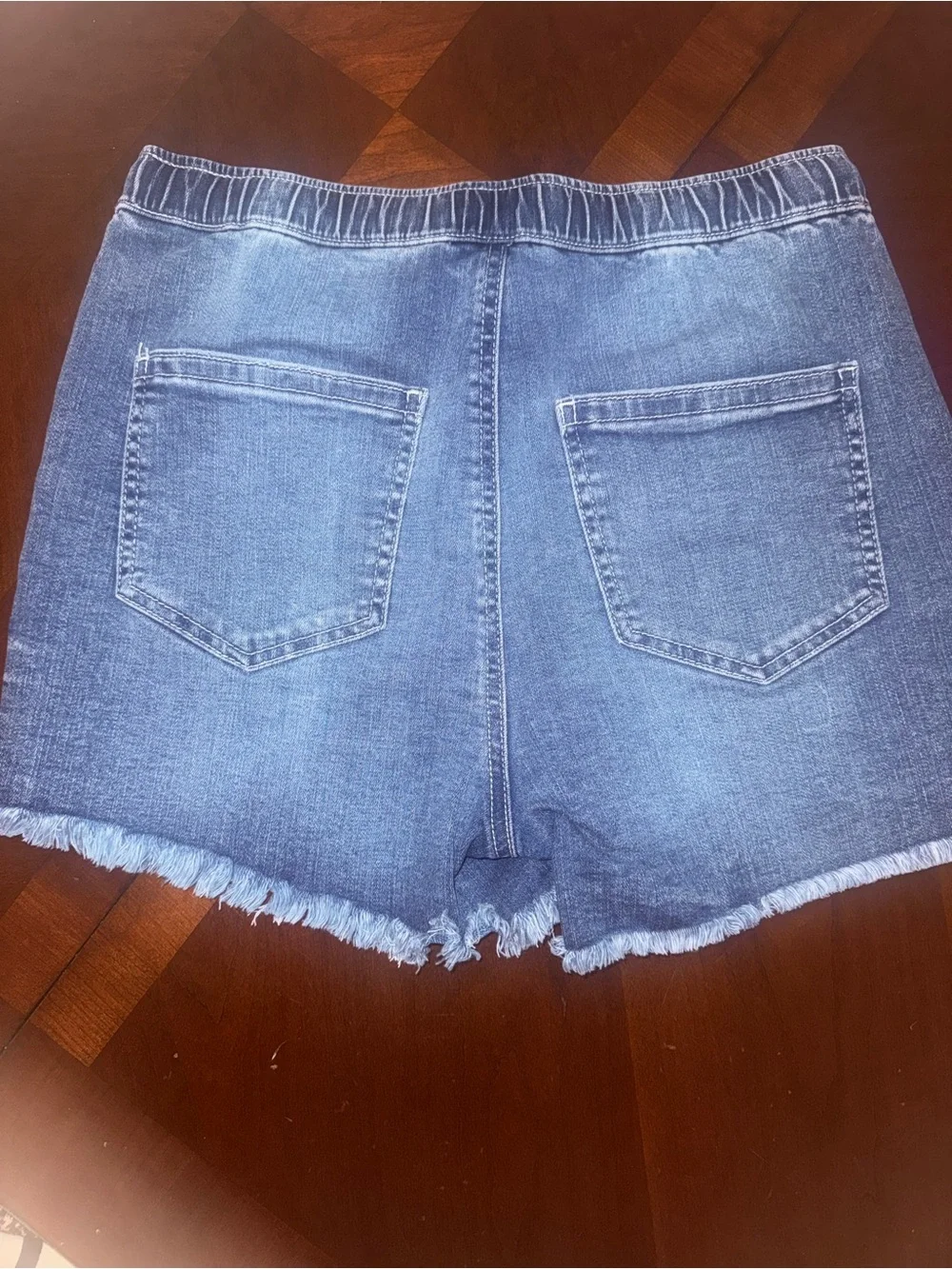 Rewash blue denim drawstring shorts